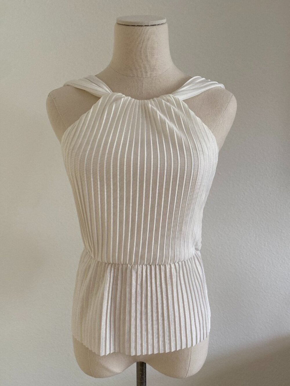 Sabina Musayev Pleated Halter Top Open Back - X-Small